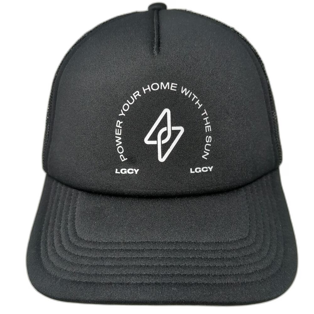 AS Colour Trucker Hat Black One Size LGCY Power Your Home With Sun Mesh Snapback